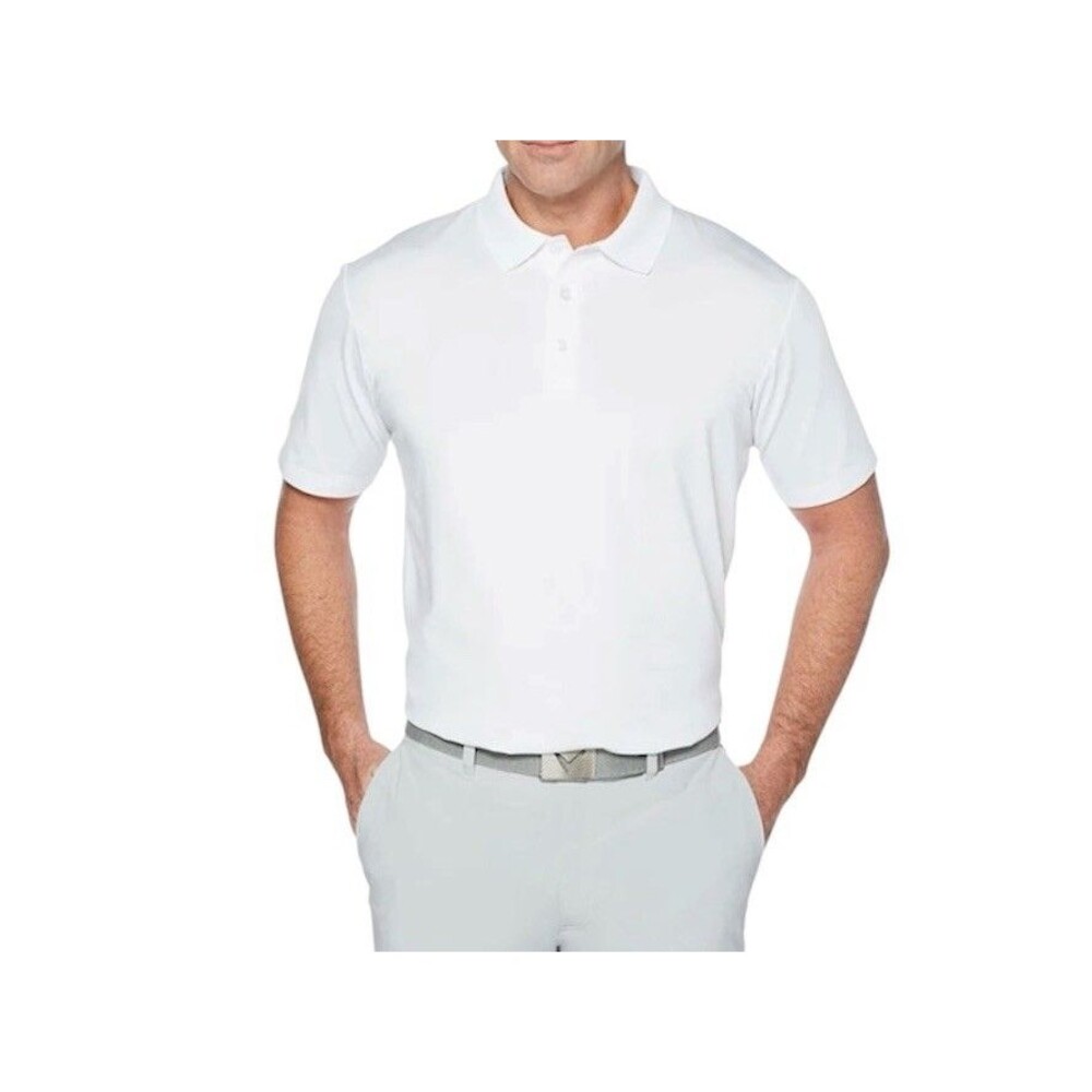 Callaway Men’s White Golf Shirt Opti-Dri Performance Polo